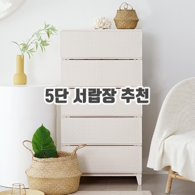 1.보노하우스 가든 라탄 와이드 5단 서랍장, 크림, 5개_이미지(imge)입니다.